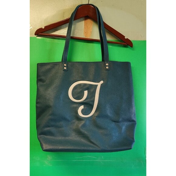 Thirty One Jewell Around Town Tote City, Blue Pebble, Polka Dot Interior "J" - Picture 1 of 8